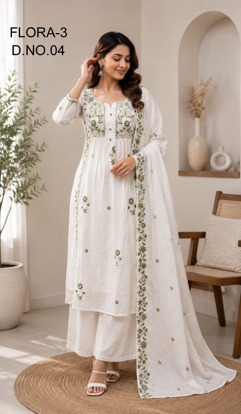 FLORA 3 FANCY COTTON FLAIR KALI THREE PIECE SET