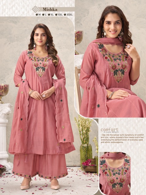 GHR CORAL CRUSH EMBROIDERED THREE PIECE WHOLESALE