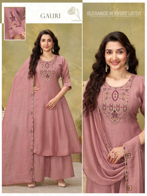 GHR CORAL CRUSH EMBROIDERED THREE PIECE WHOLESALE