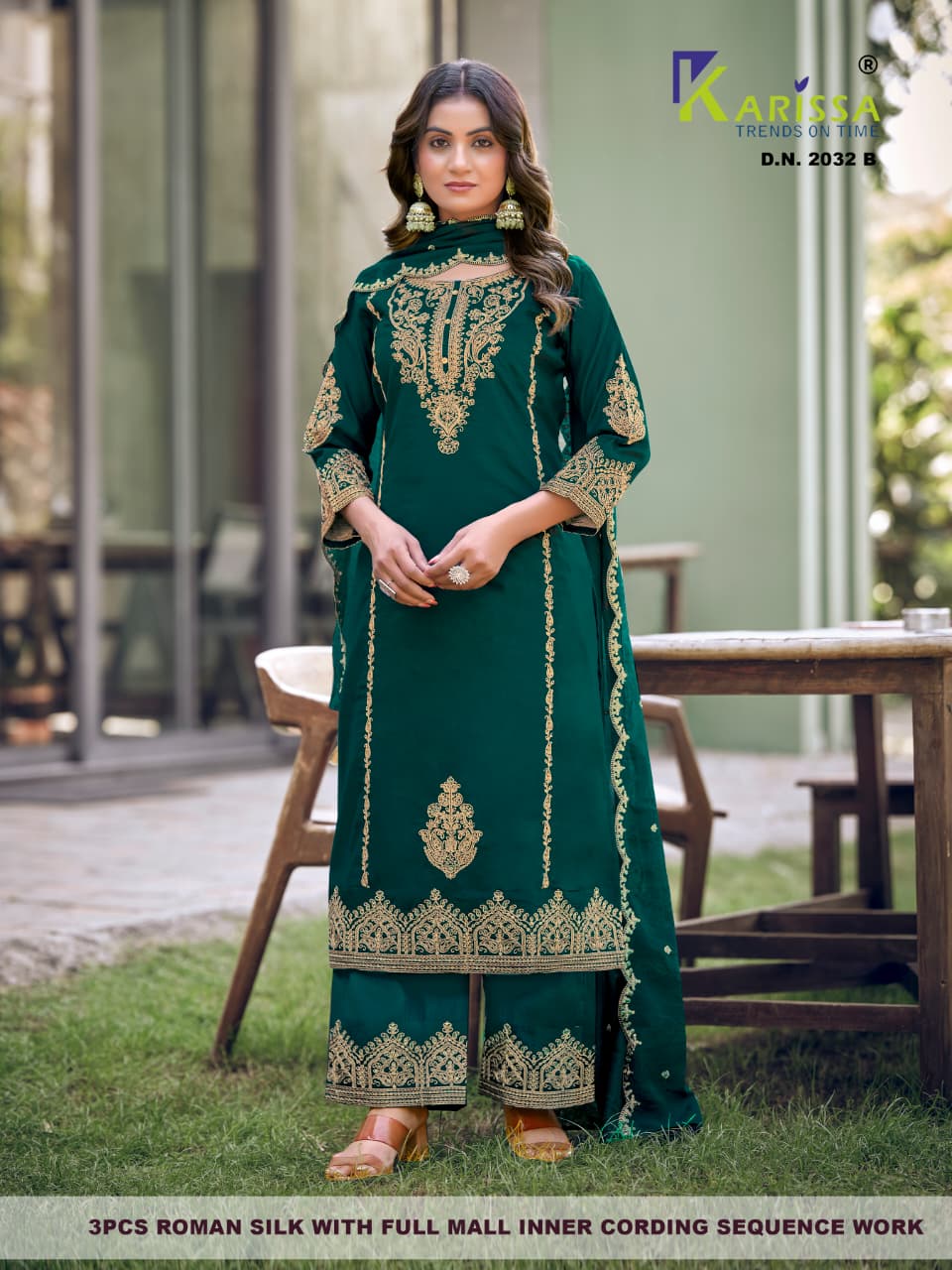 KARISSA 2031-2032 ROMAN SILK THREE PIECE KURTI SET