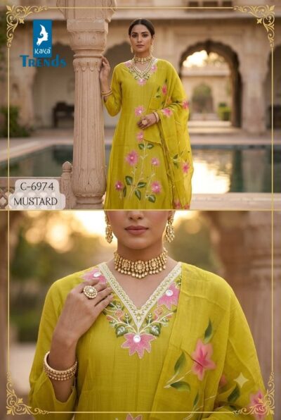 KAYA 6925 EMBROIDERED A LINE THREE PIECE SET