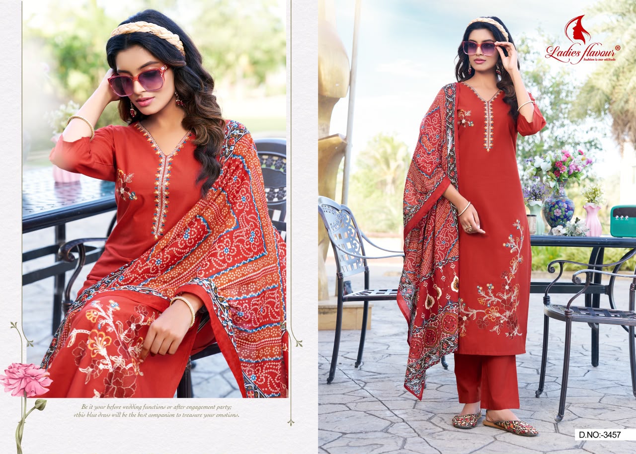 LADIES FLAVOUR 3457 & 3458 COTTON KURTI SET