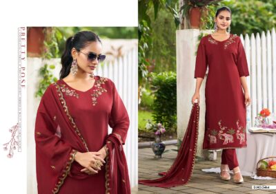 LADIES FLAVOUR 3463 TO 3465 MUL CHANDERI KURTI SET
