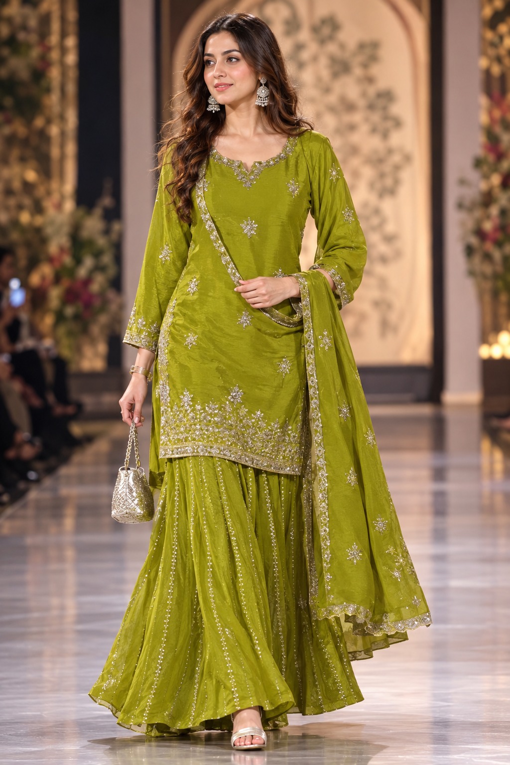 LADIES FLAVOUR CHINON EMBROIDERED READYMADE SALWAR