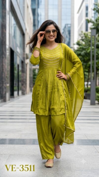 LADIES FLAVOUR FANCY THREE PIECE FOR DIWALI