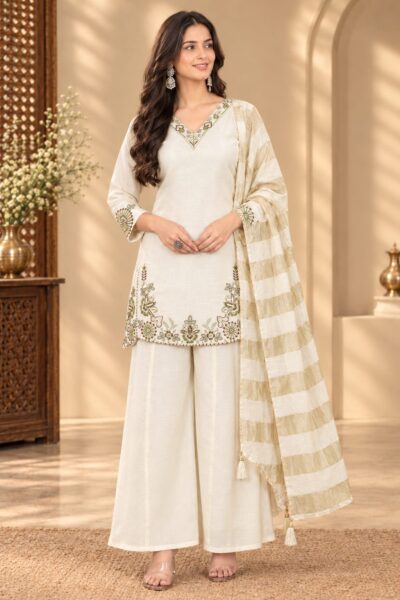 LATEST FANCY SHARARA STYLE THREE PIECE WHOLESALER
