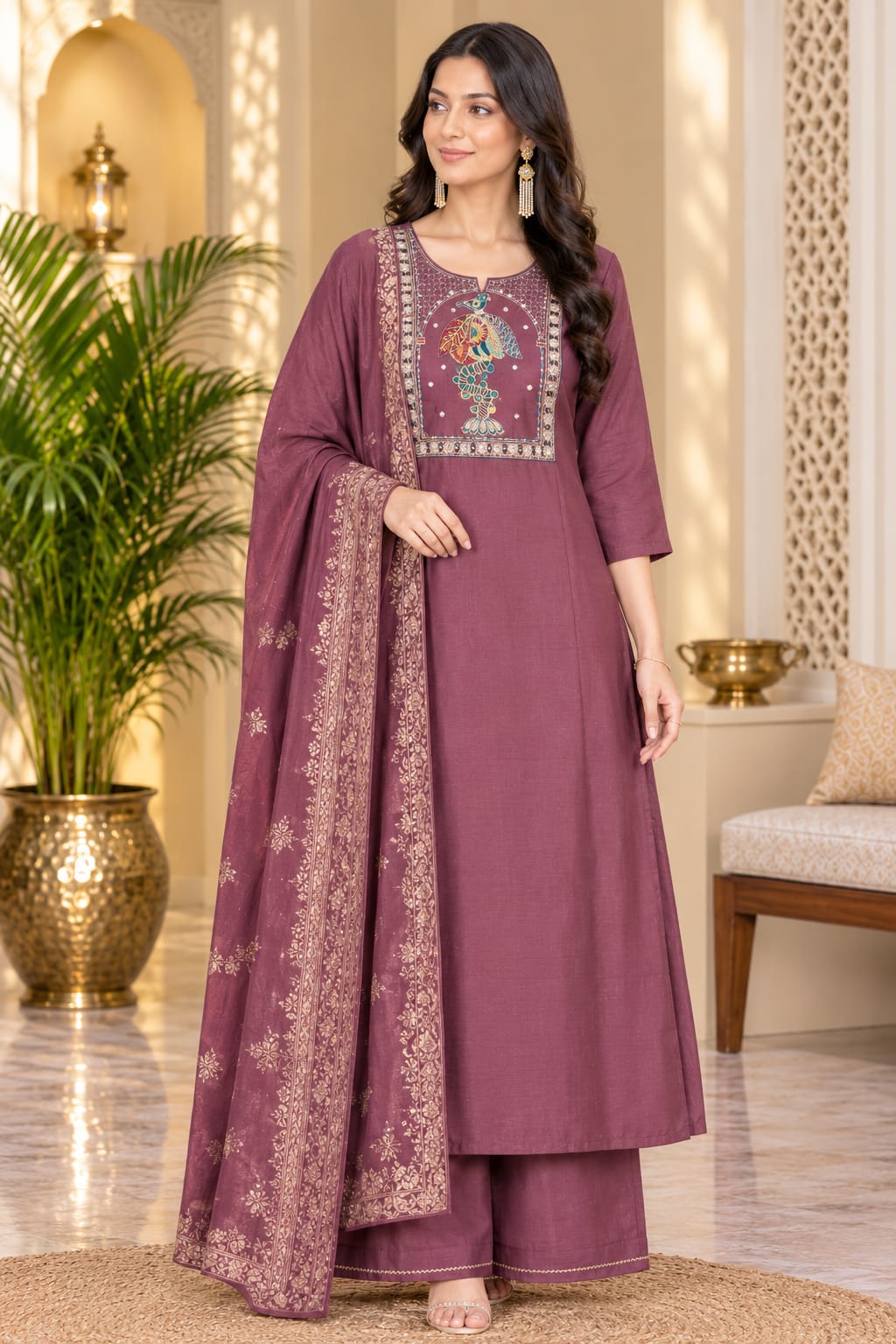 LATEST GAJI SILK THREE PIECE READYMADE SET
