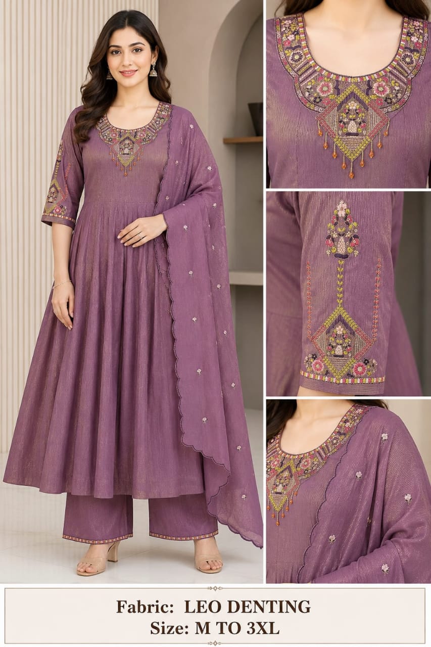LATEST THREE PIECE ROUND PLAZA PAIR KURTI WHOLESALE