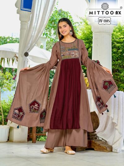 MITTOO NX IV 1105-1106 FANCY HANDWORK KURTI SET