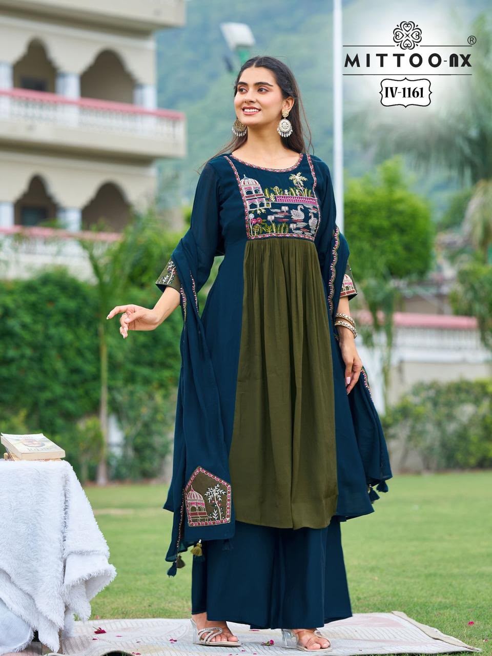 MITTOO NX IV 1161-1162 FANCY HANDWORK KURTI SET