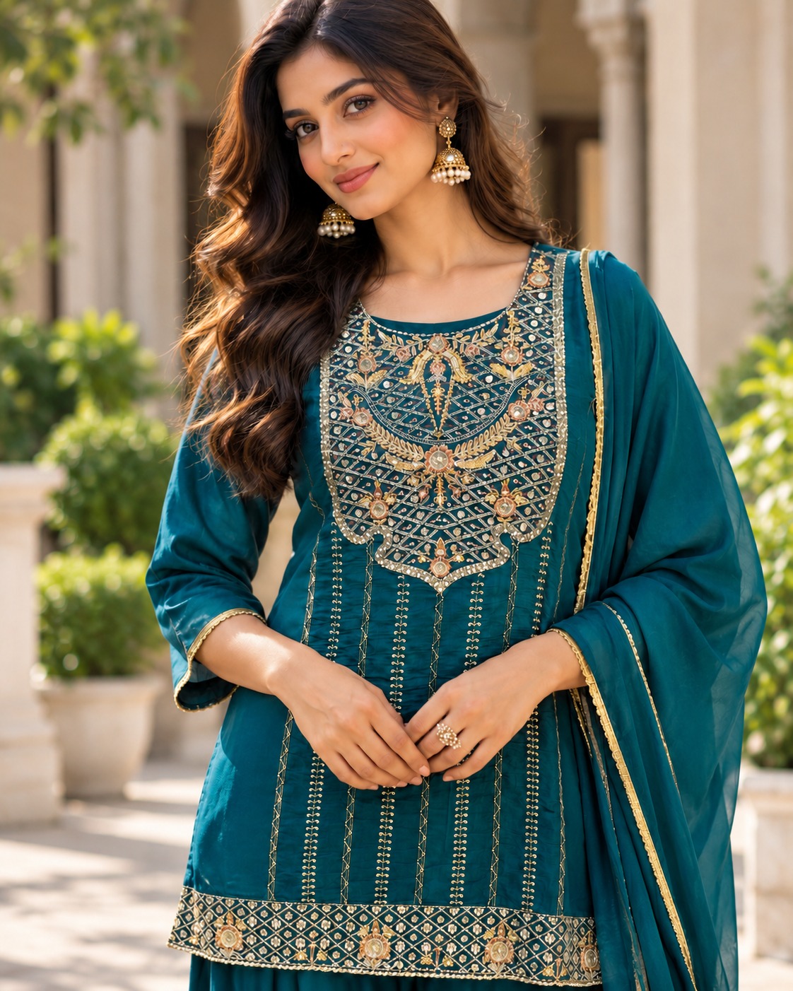 MOHILYA 1014 MAL CHANDERI THREE PIECE FOR KARVA CHAUTH