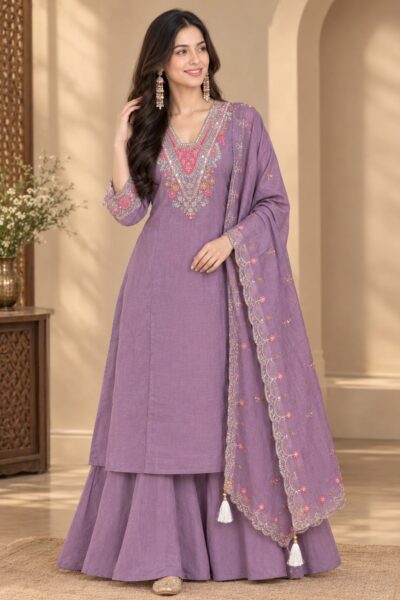 MULL CHANDERI GHERA THREE PIECE SET WHOLESALE