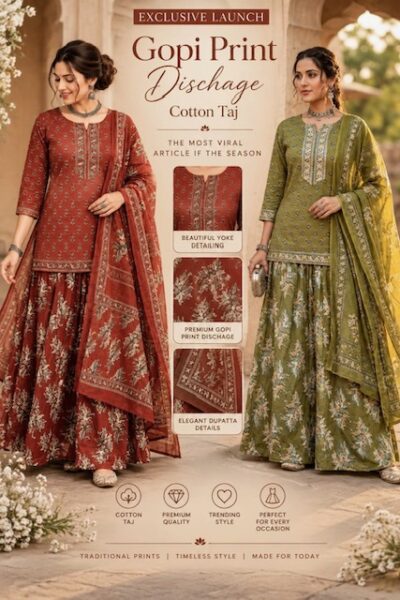 PREMIUM COTTON GOPI PRINT SKIRT SET IN WHOLESALE