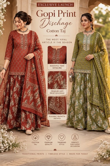 PREMIUM COTTON GOPI PRINT SKIRT SET IN WHOLESALE
