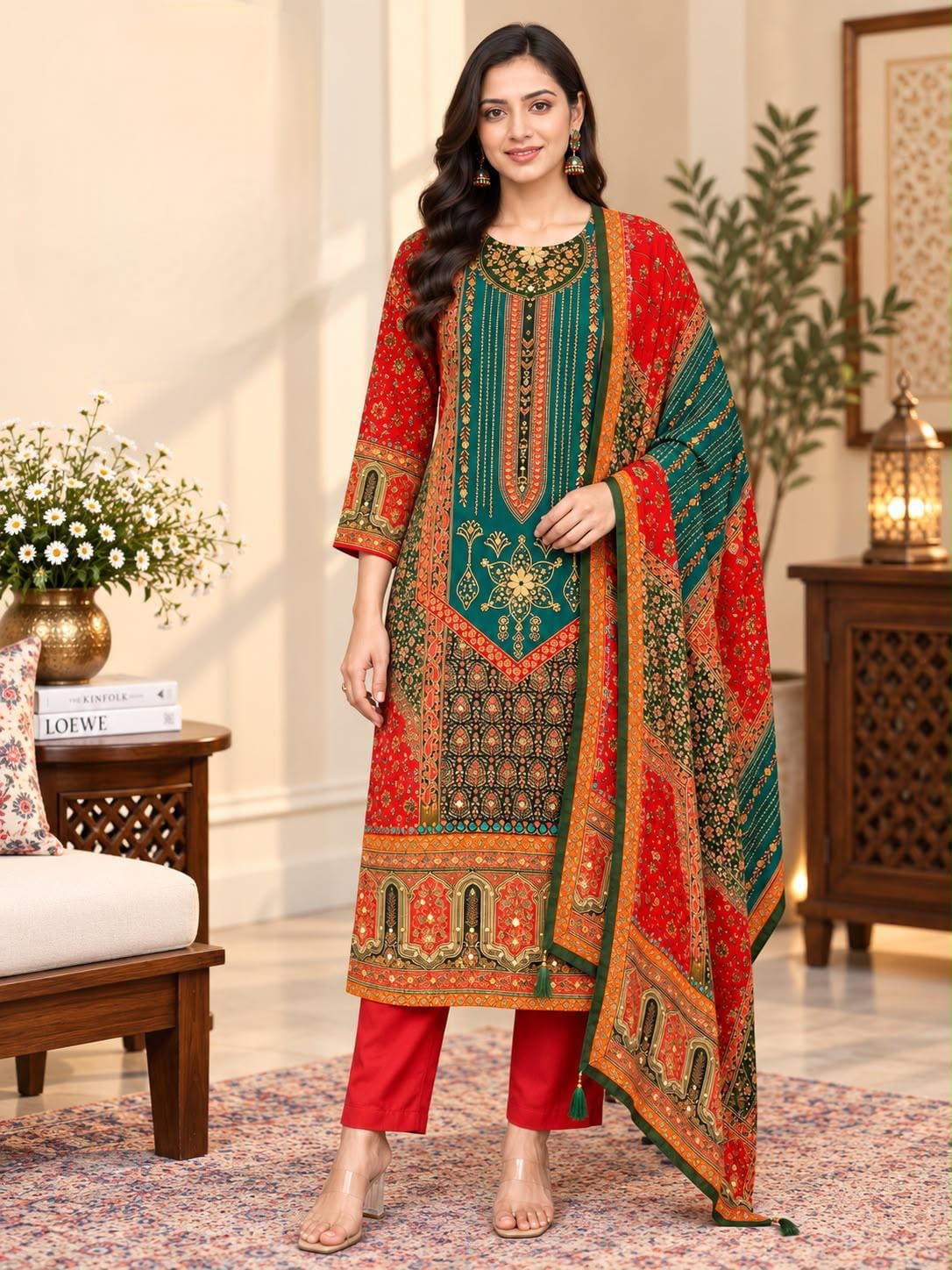 PURE CREPE DESIGNER THREE PIECE SUIT COLLECTION