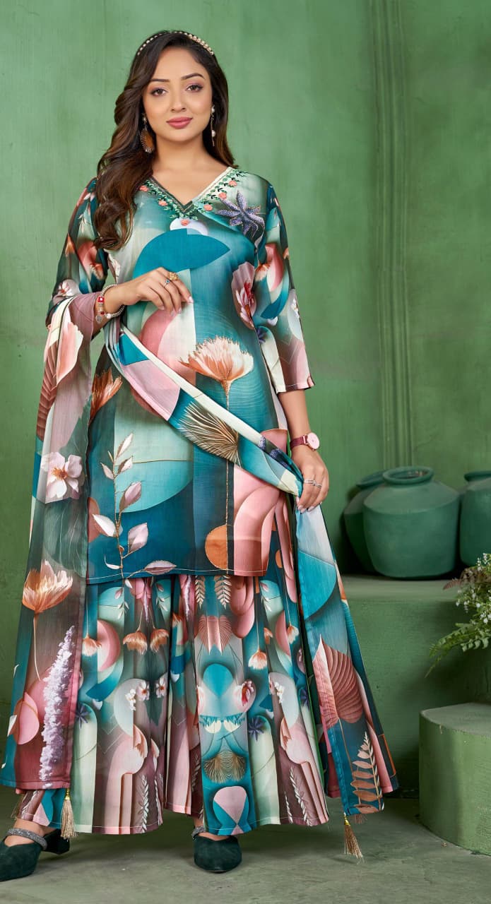 PURE GEORGETTE DIGITAL PRINTED READYMADE SALWAR