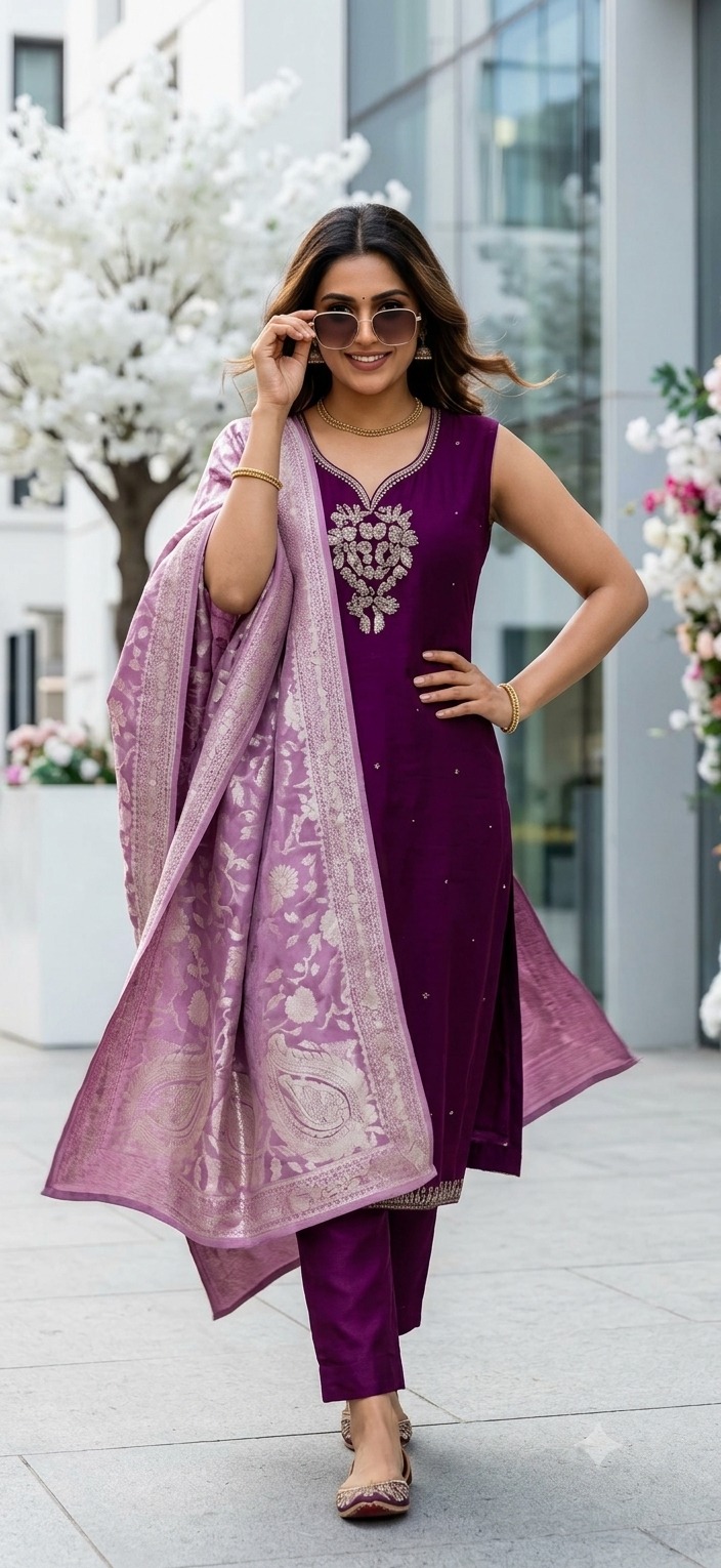 ROMAN SILK HANDWORK THREE PIECE SET IN WHOLESALE