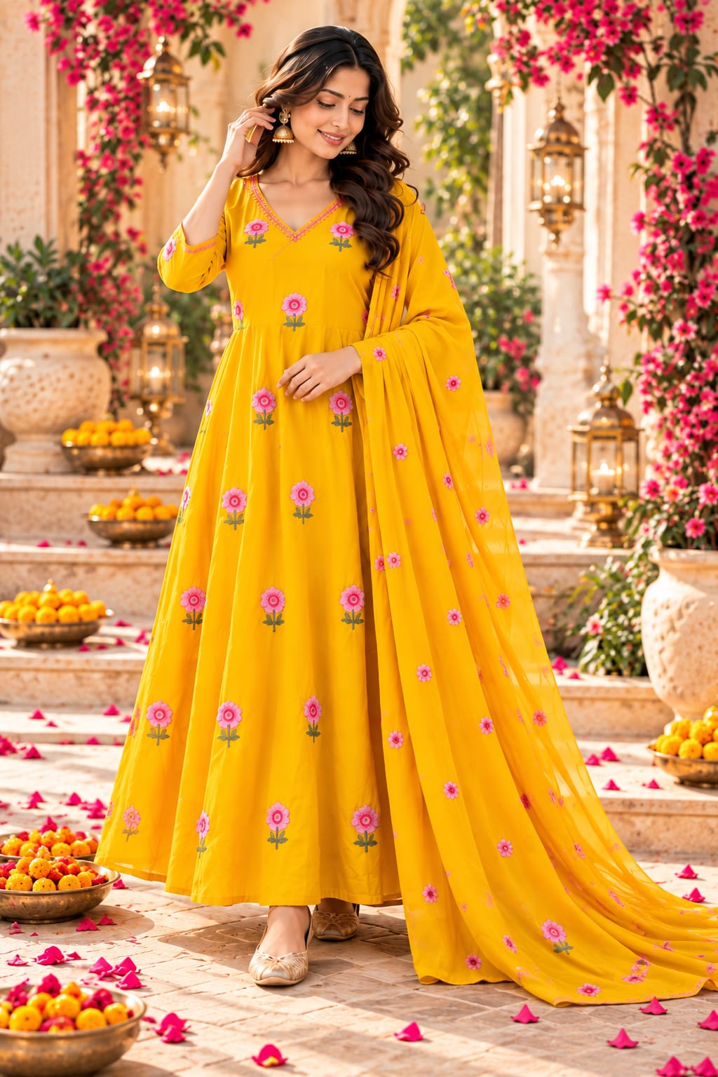 SF DESIGNER FLORAL EMBROIDERED ANARKALI FOR DIWALI