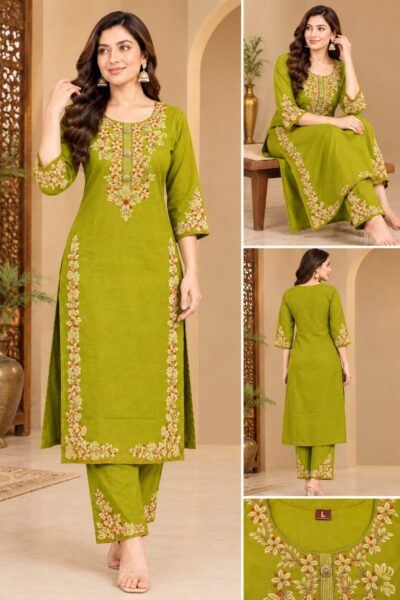SF DHABU COTTON EMBROIDERED THREE PIECE WHOLESALER