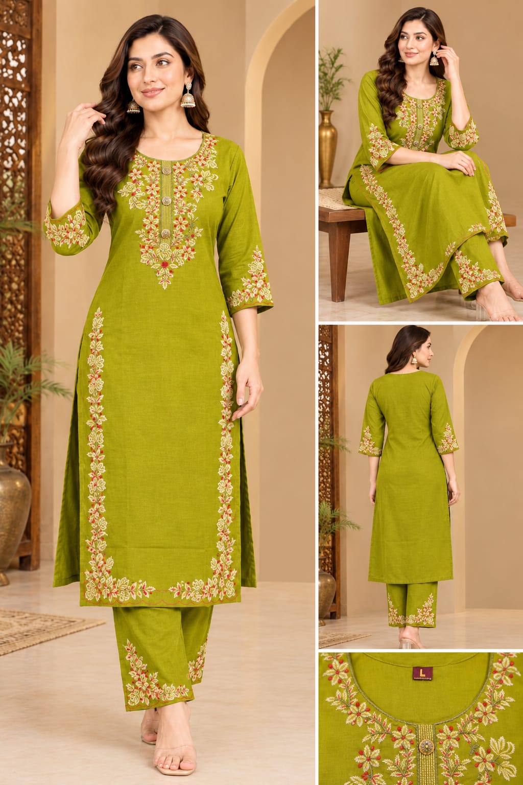 SF DHABU COTTON EMBROIDERED THREE PIECE WHOLESALER