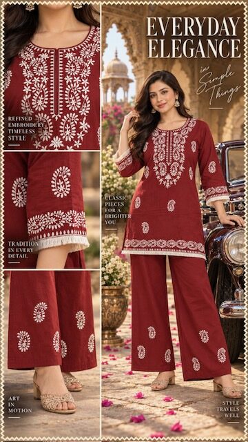 SF KASHMIRI EMBROIDERD CO ORD SET WHOLESALER