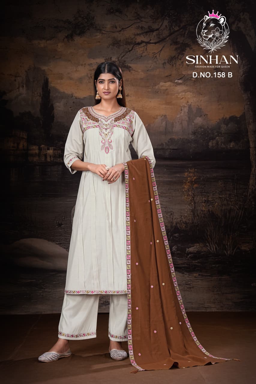 SINHAN 158 FANCY HANDWORK THREE PIECE SET WHOLESALE