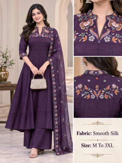SOFT SILK THREE PIECE KURTI SET COMBO IN WHOLESALE
