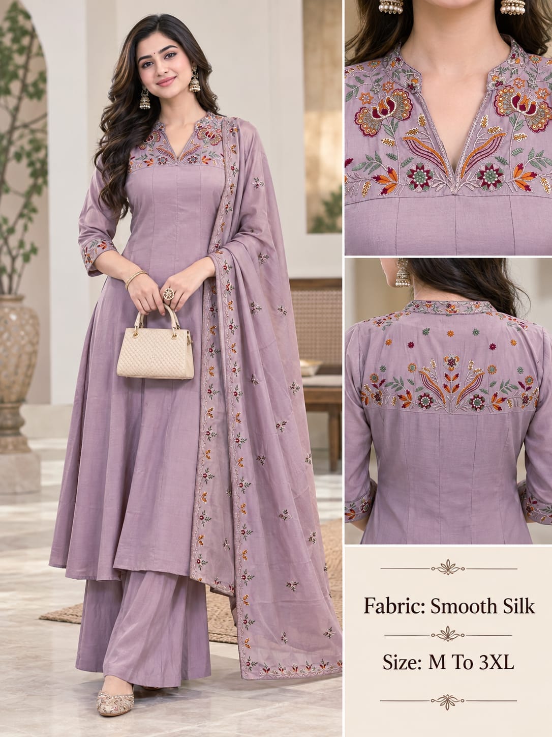 SOFT SILK THREE PIECE KURTI SET COMBO IN WHOLESALE