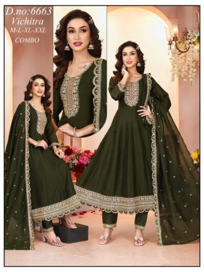 VICHITRA GHERA HANDWORK GOWN SET IN WHOLESALE