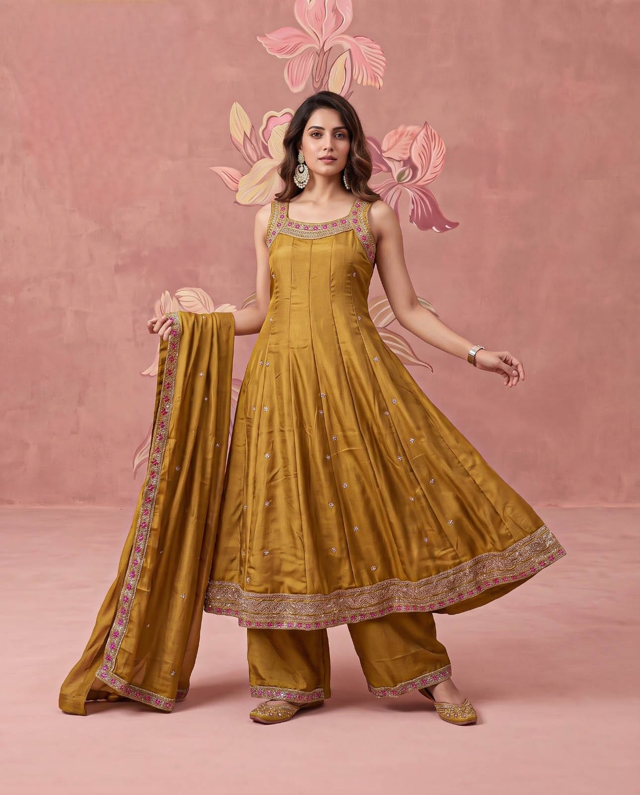 VICHITRA GHERA STYLE GOWN COMBO IN WHOLESALE