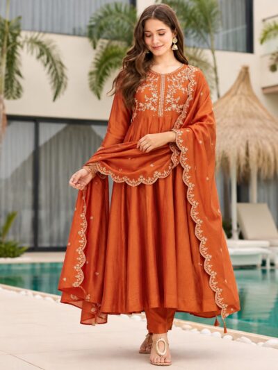 VV 1170 VICHITRA SILK THREE PIECE SET IN WHOLESALE