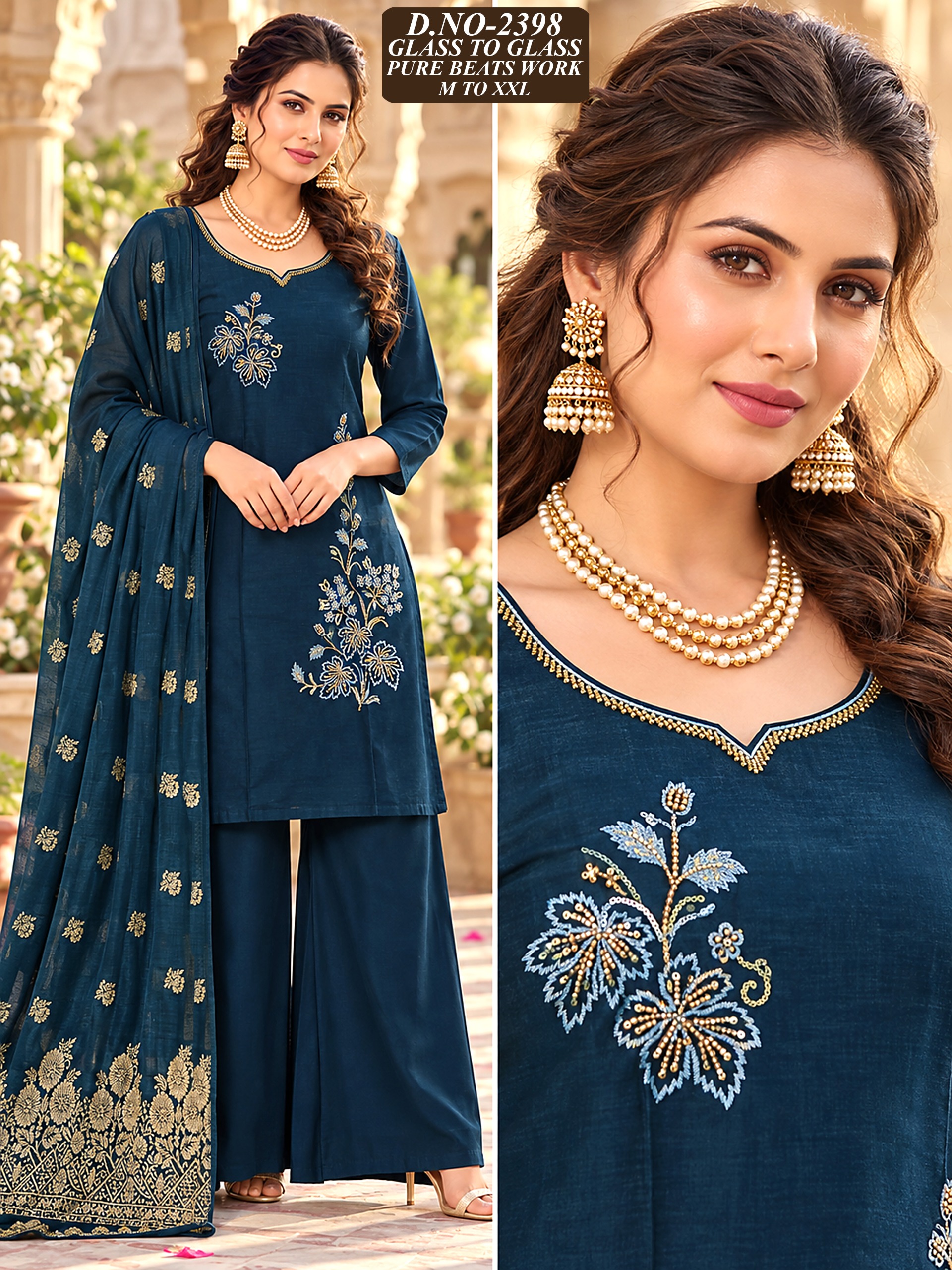 VV FASHION GLASS BEATS WORK KURTI READYMADE WHOLESALE