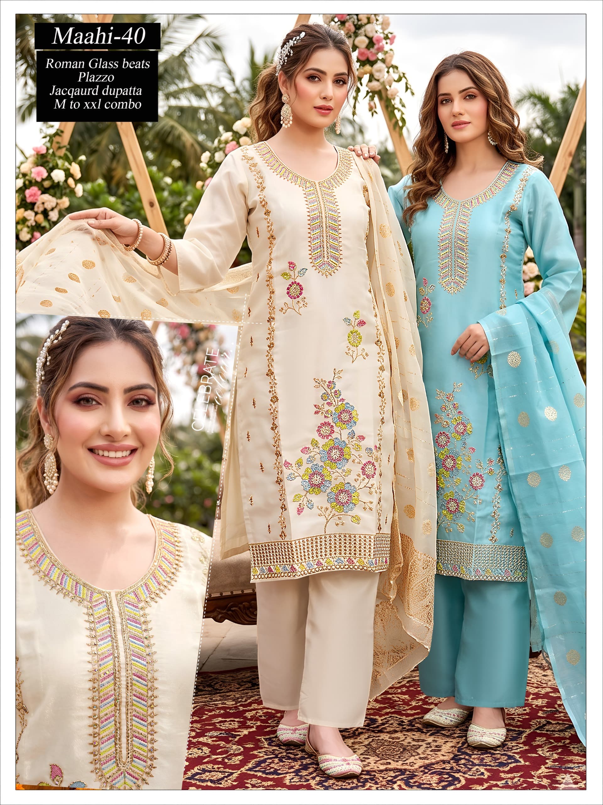 VV FASHION ROMAN GLASS BEATS WORK KURTI WHOLESALER